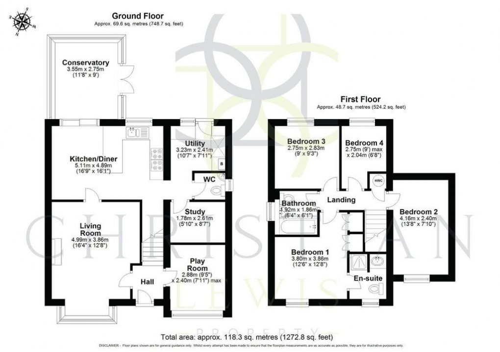 Floorplan for Falkland Road, Evesham