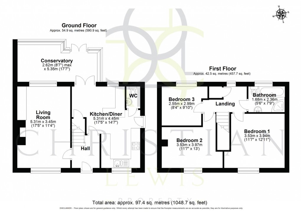 Floorplan for Anne Crescent, Evesham