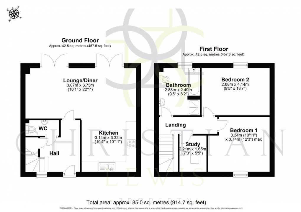 Floorplan for Crest Hill, Harvington, Evesham