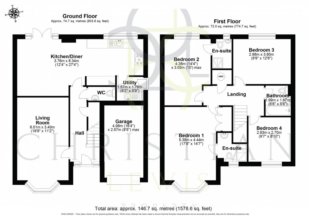 Floorplan for Harding Way, Evesham