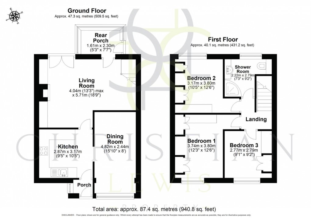 Floorplan for Chestnut Close, Hampton, Evesham
