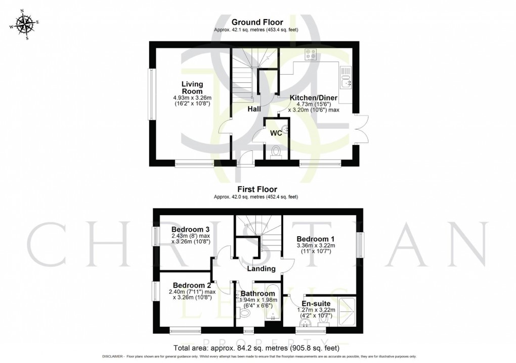 Floorplan for Wadham Way, Evesham