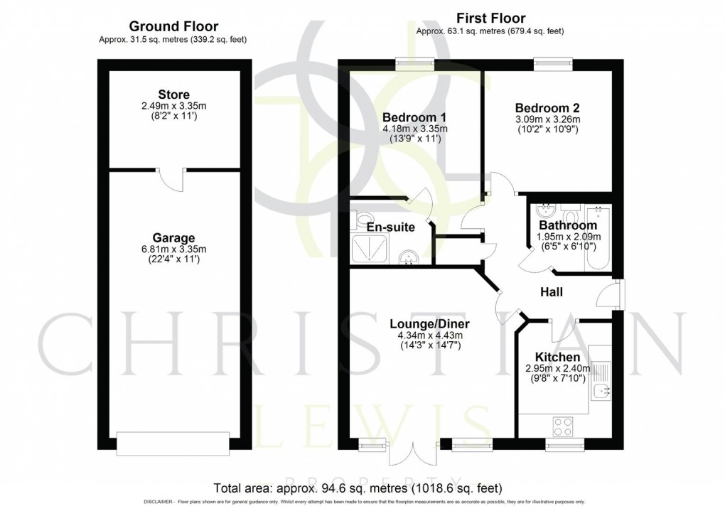Floorplan for Mill Street, Evesham