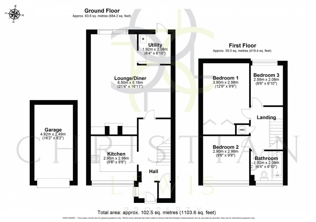Floorplan for Field Barn Lane, Cropthorne, Pershore