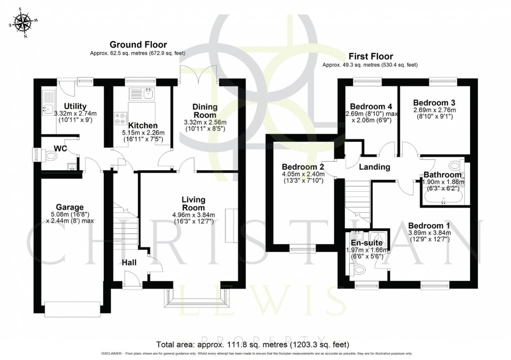 Floorplan for Cypress Close, Evesham