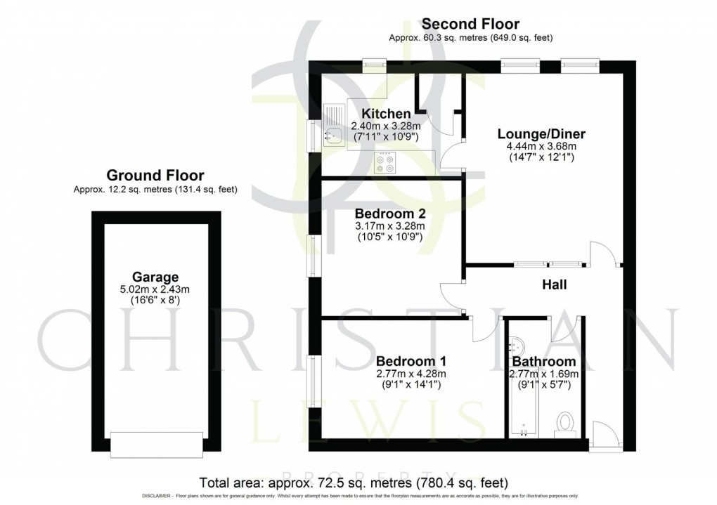 Floorplan for Church Street, Evesham