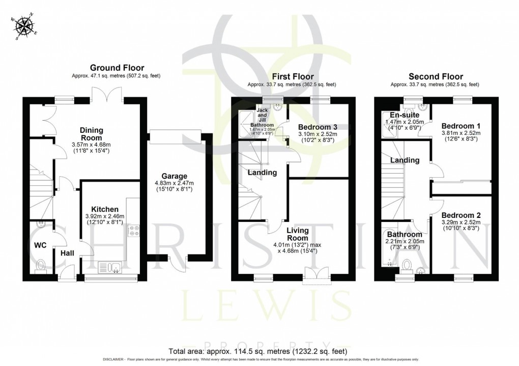 Floorplan for Robins Walk, Evesham