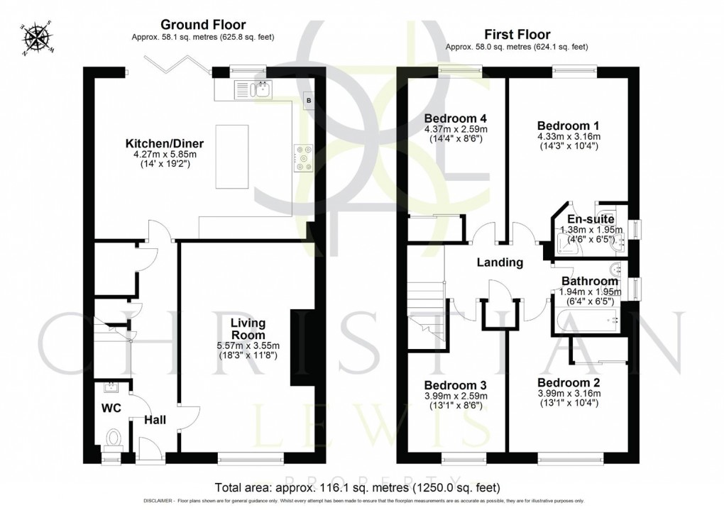 Floorplan for Perrie Drive, Honeybourne, Evesham