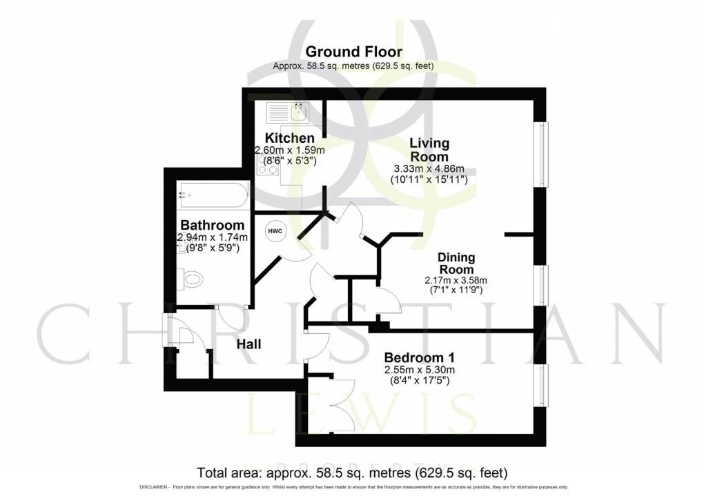 Floorplan for Coopers Lane, Evesham