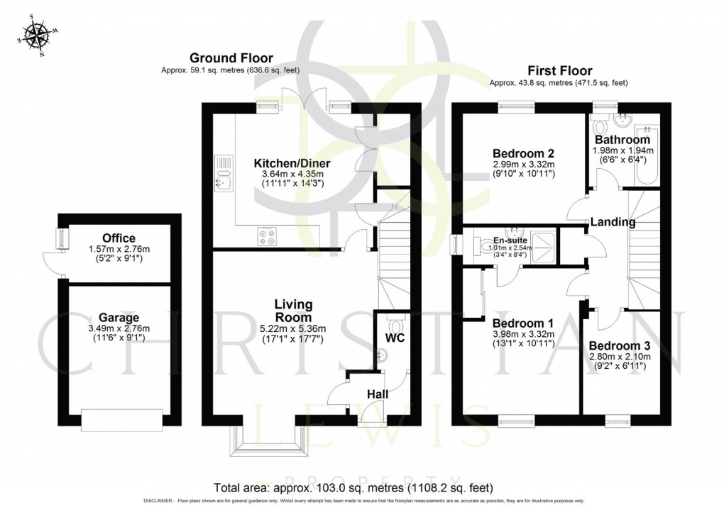 Floorplan for Sladden Close, Badsey, Evesham