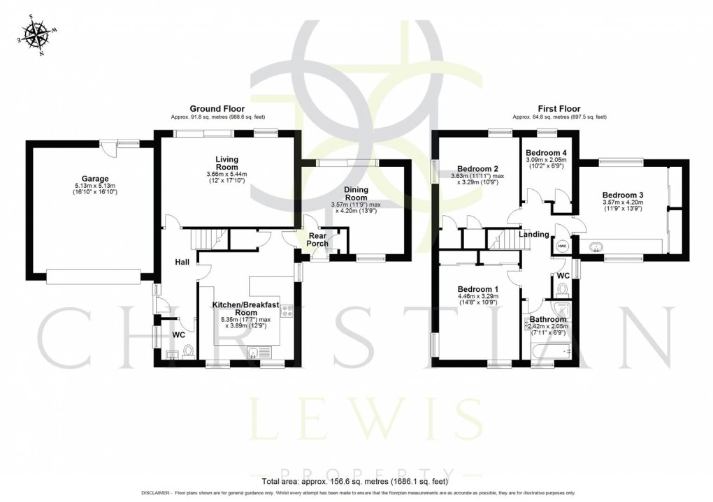 Floorplan for Church Lane, Pinvin, Pershore