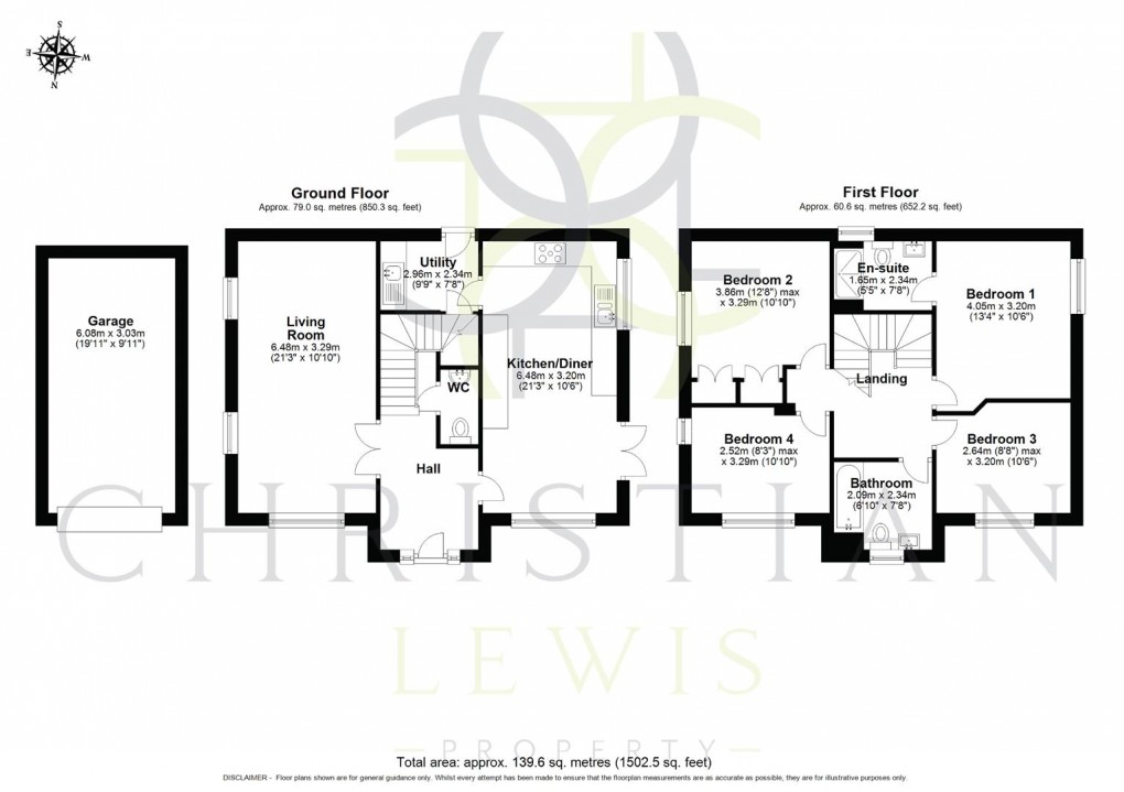 Floorplan for Meadow Way, Harvington, Evesham