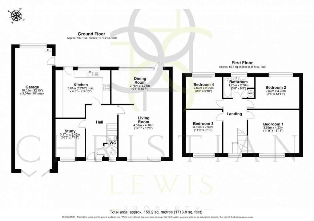 Floorplan for Broadway Close, Fladbury, Pershore