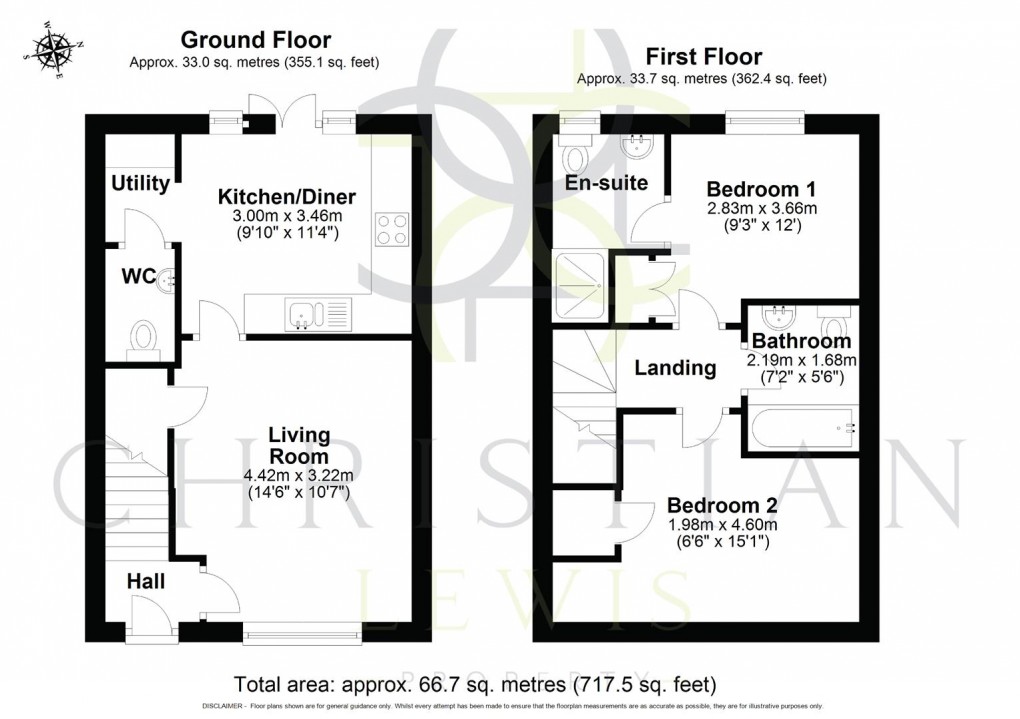 Floorplan for Christ Church Way, Evesham