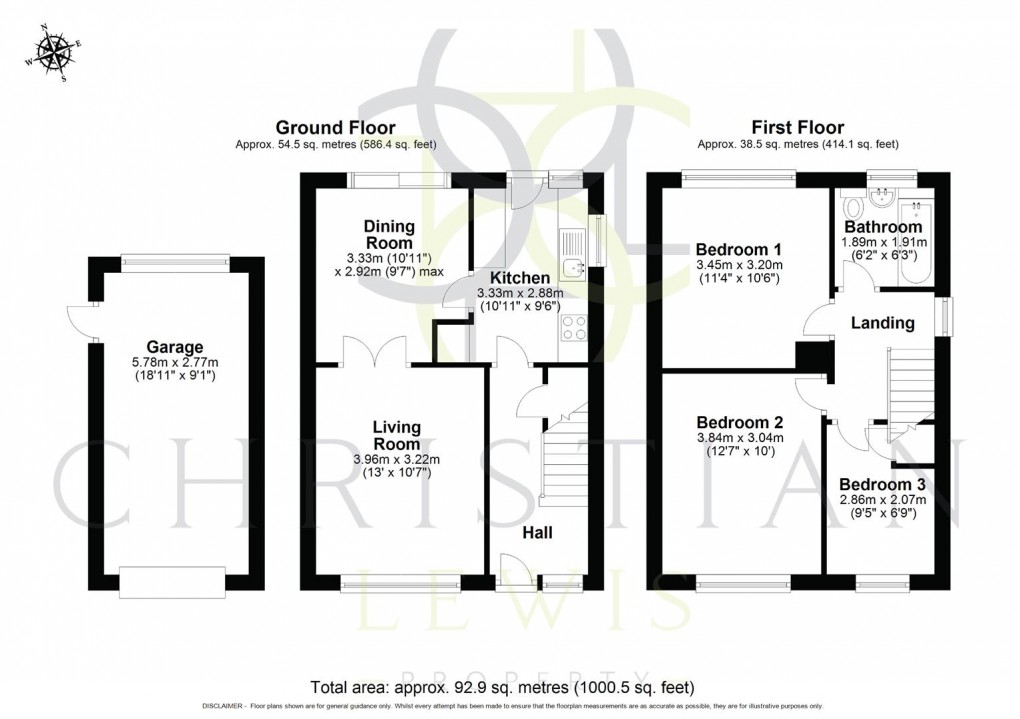 Floorplan for Hudson Close, Pershore