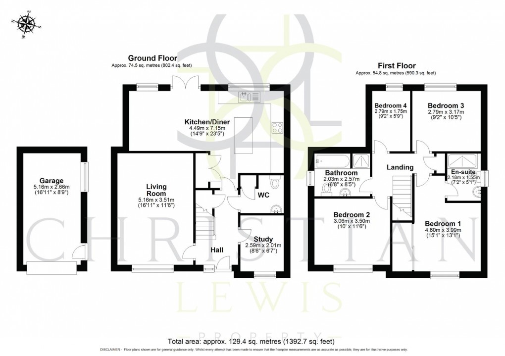 Floorplan for Spiers Crescent, Evesham