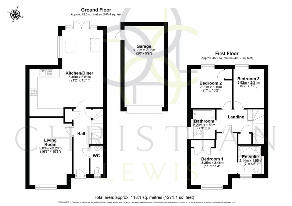 Floorplan for Priors Crescent, Salford Priors, Evesham