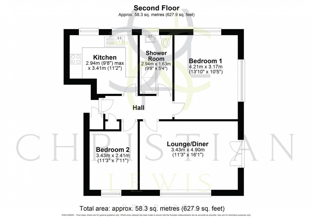 Floorplan for Waterside, Evesham