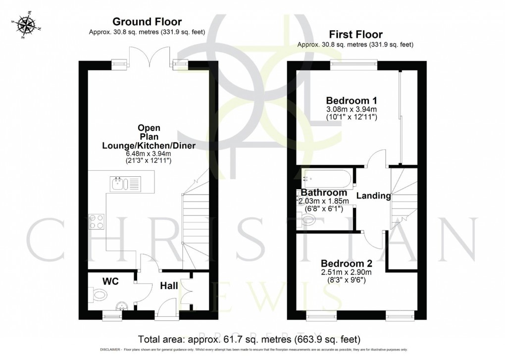 Floorplan for Crump Way, Evesham