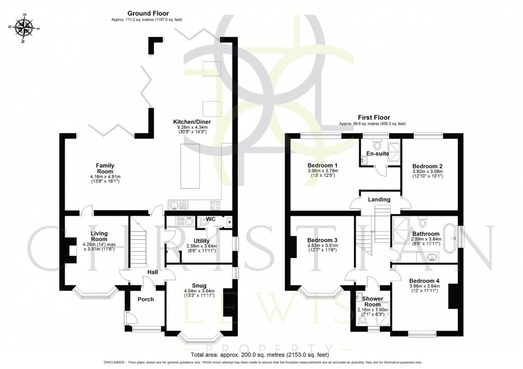 Floorplan for Manor Road, Wickhamford, Evesham