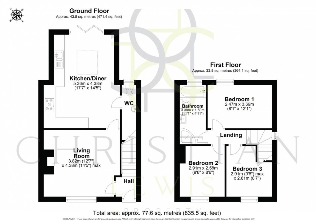 Floorplan for Synehurst Crescent, Badsey, Evesham