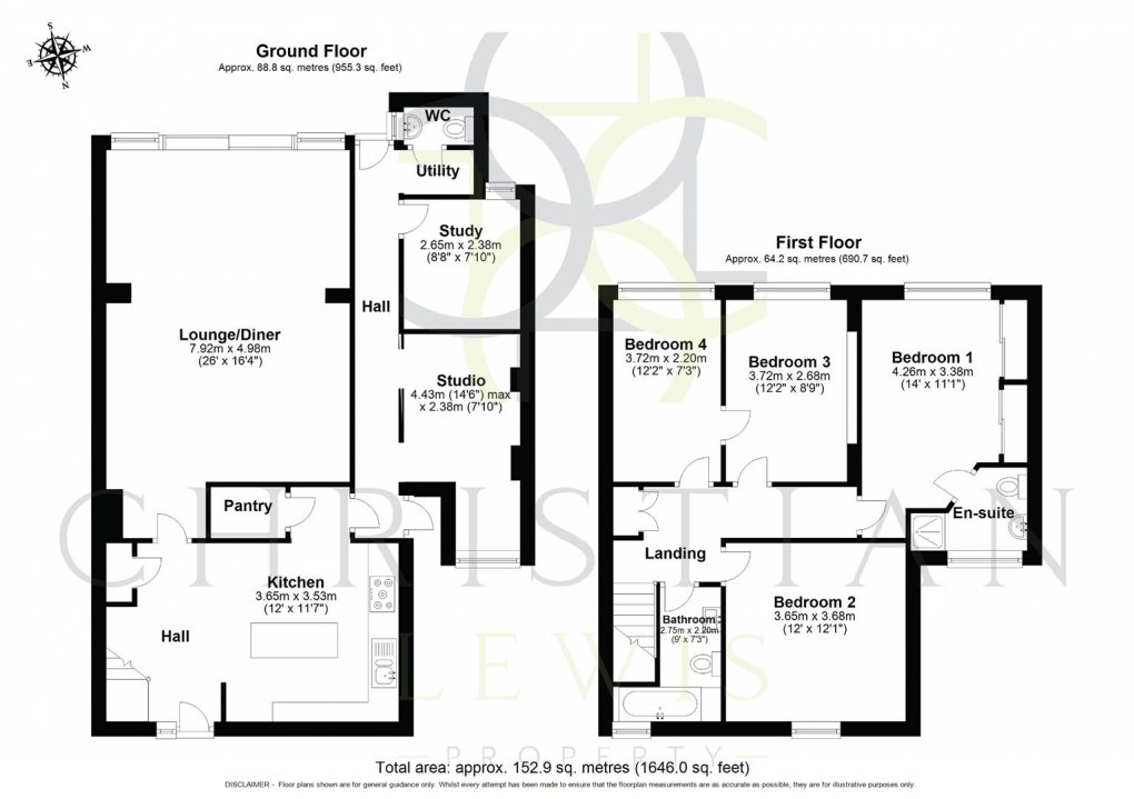 Floorplan for Boat Lane, Offenham, Evesham