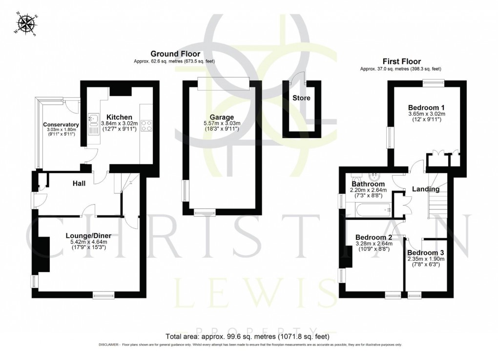 Floorplan for School Street, Honeybourne, Evesham