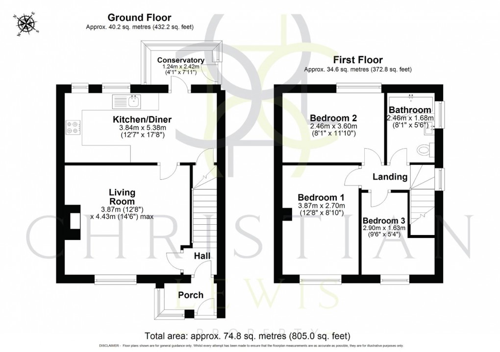 Floorplan for Boat Lane, Offenham, Evesham