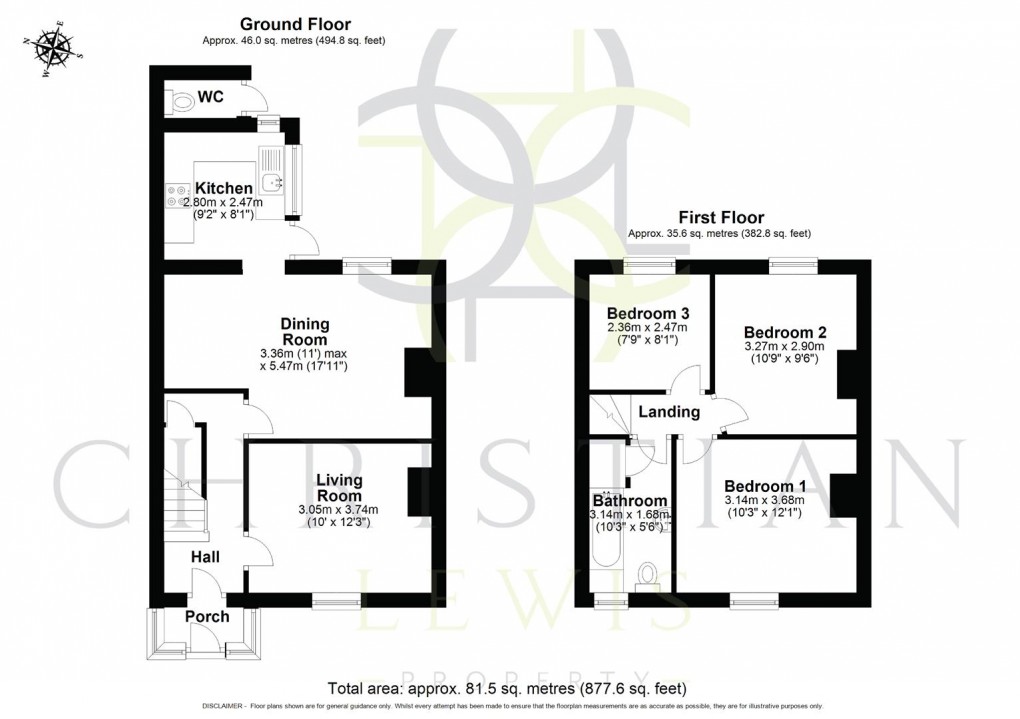 Floorplan for Briar Close, Evesham