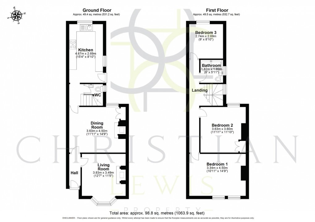 Floorplan for Northwick Road, Evesham