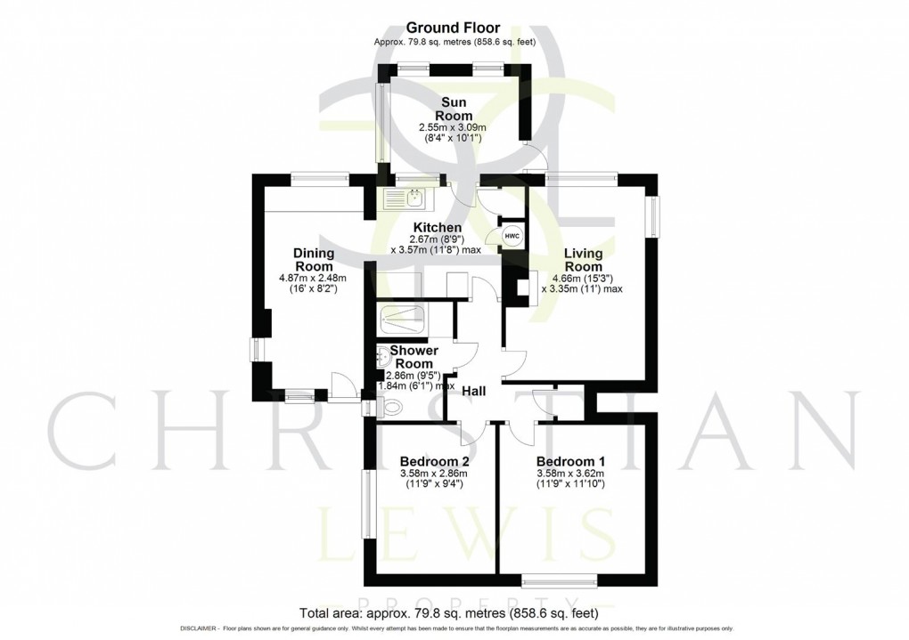 Floorplan for Barnards Close, Evesham