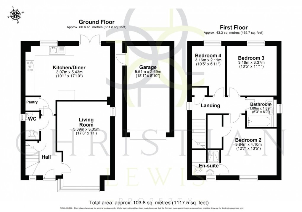 Floorplan for Brooklands Drive, Evesham