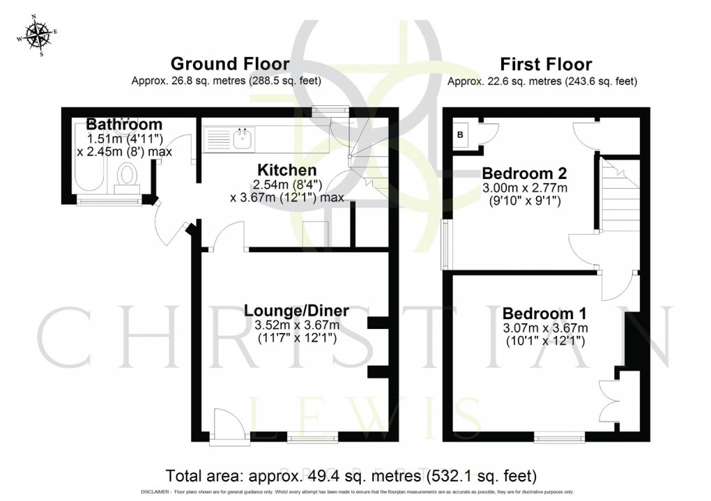 Floorplan for Gardeners Square, Evesham