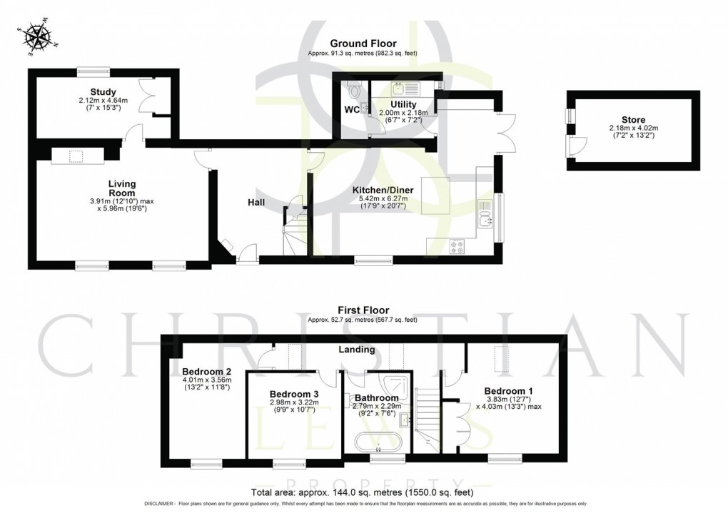 Floorplan for Main Street, Cleeve Prior, Evesham