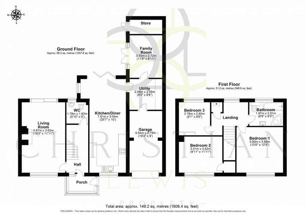 Floorplan for School Lane, Badsey, Evesham