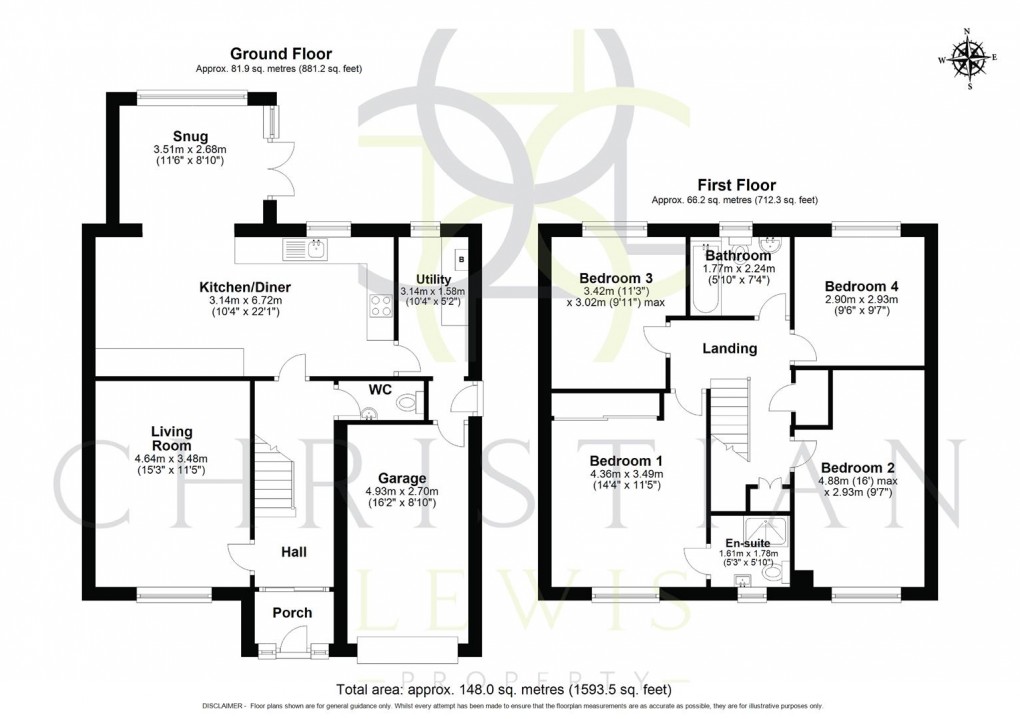 Floorplan for Shinehill Lane, South Littleton, Evesham