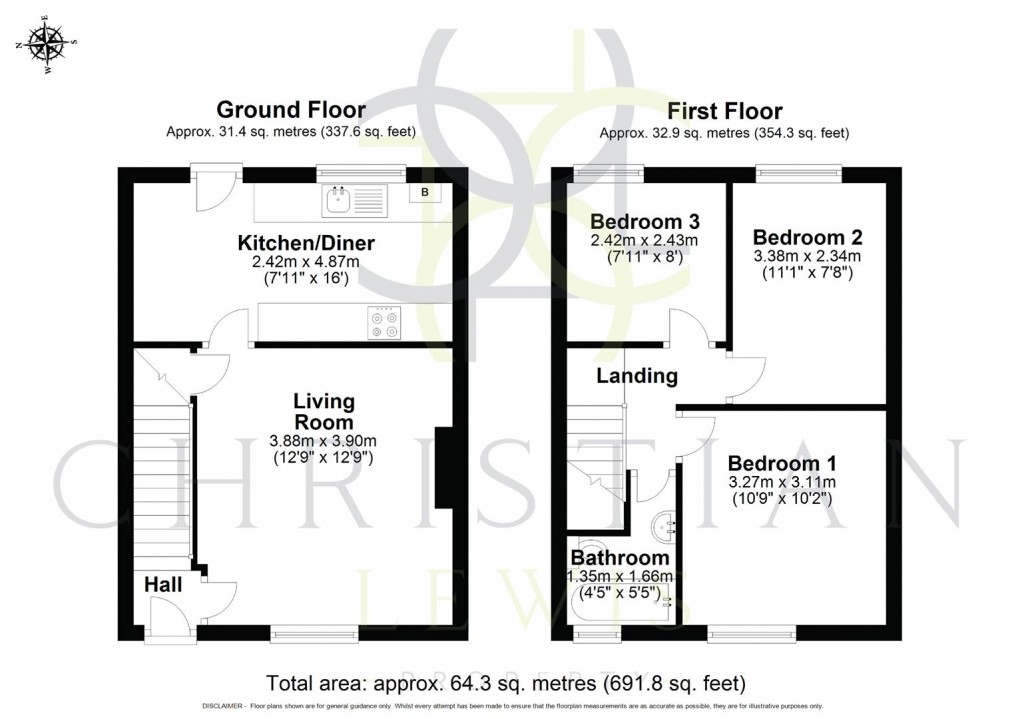 Floorplan for Peewit Road, Evesham