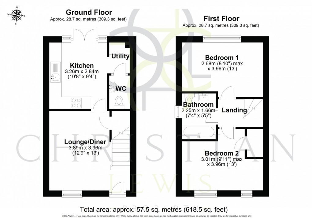 Floorplan for Wadham Way, Evesham