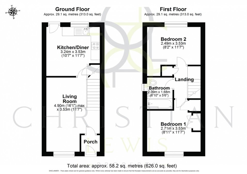 Floorplan for St. Catherines Road, Evesham