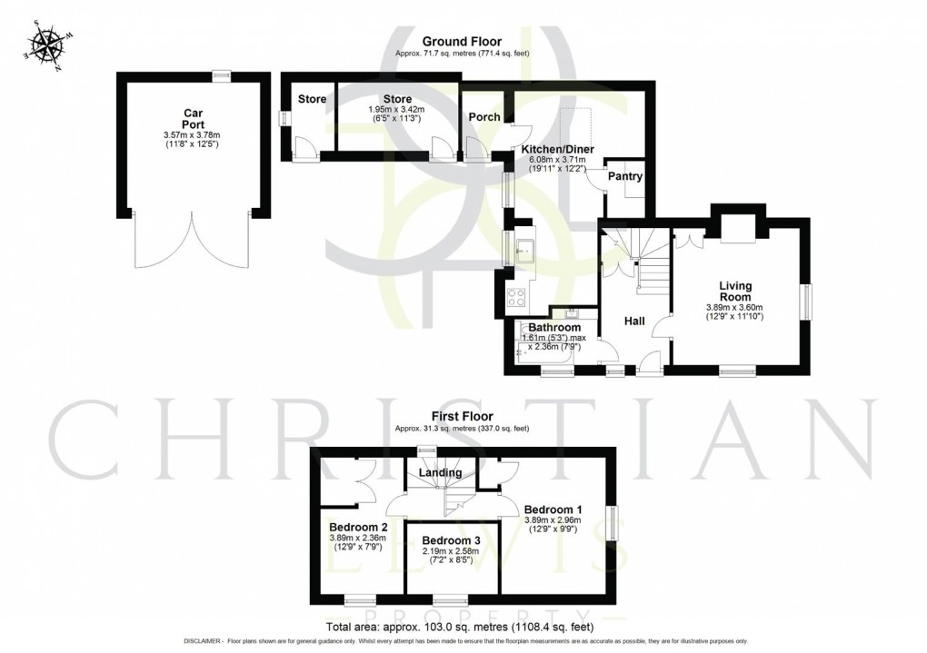 Floorplan for Hinton-On-The-Green, Evesham